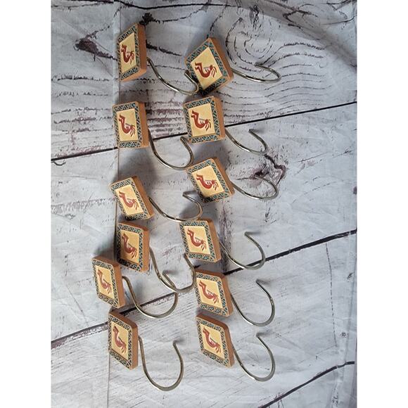 Vintage South West Kokopelli 1.5” Square Shower Hooks. Set Of 12 Arizona Western - Picture 6 of 8